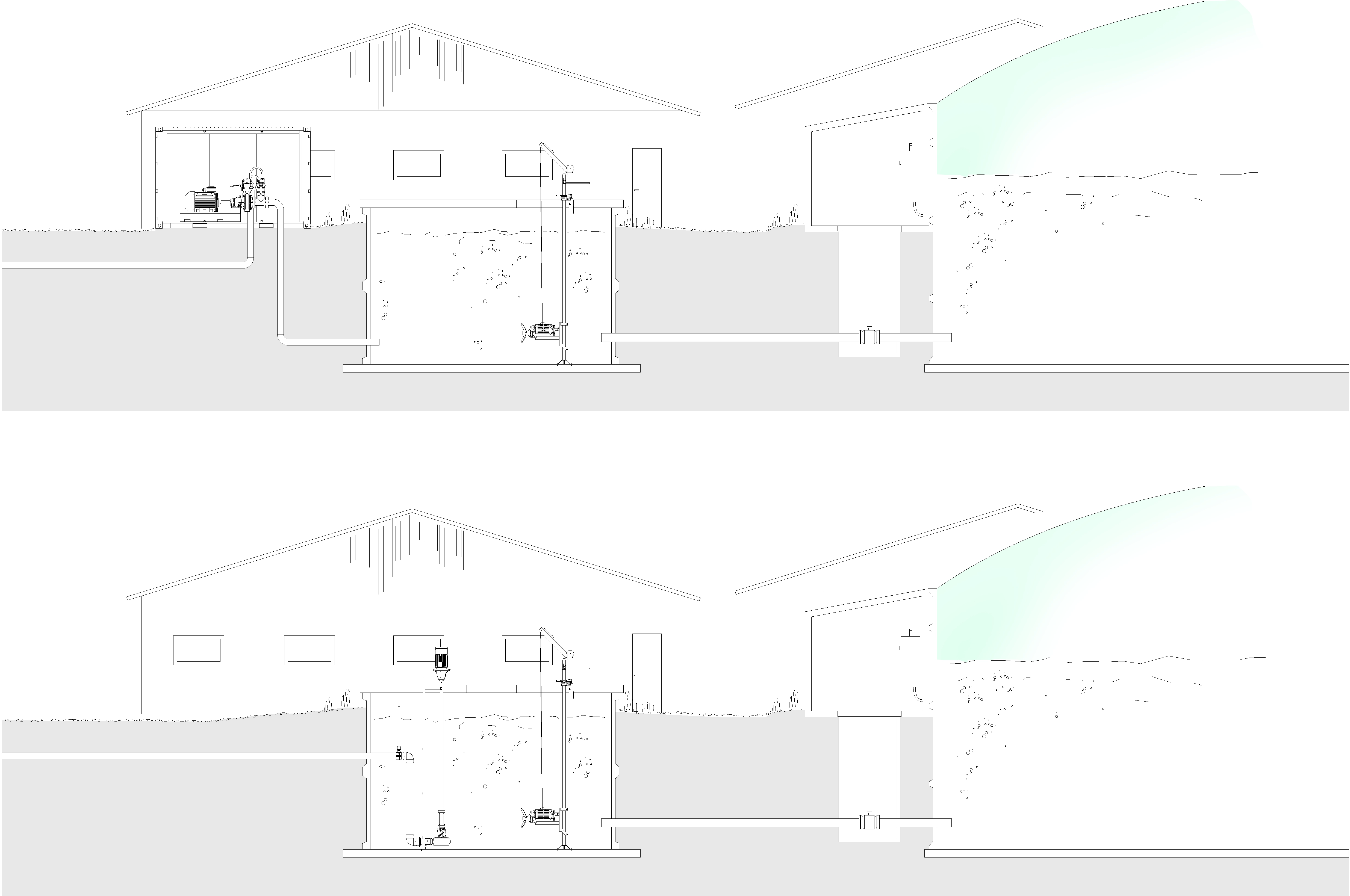 Sektionsritning av exempel på systemutforming 