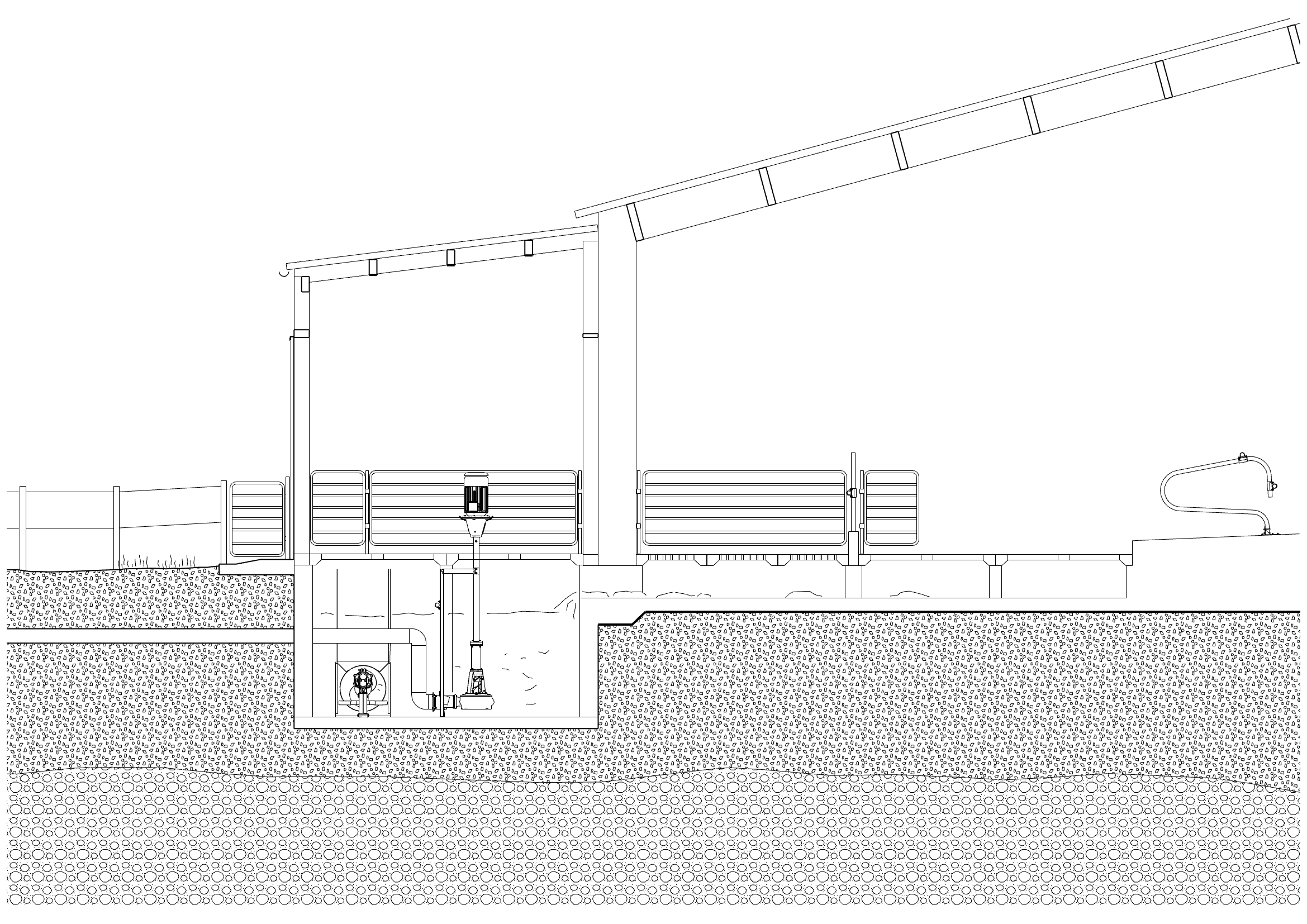 Sektionsritning pumpbrunn