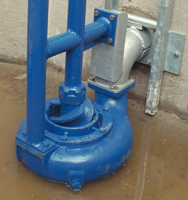 Gödselpump med synligt inlopp